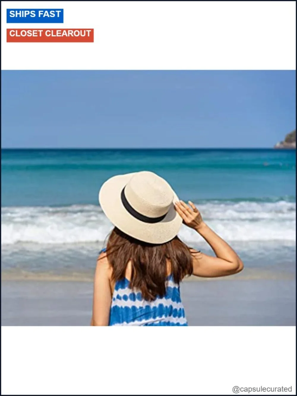 Foldable Packable Wide Brim Straw Boater Sun Hat for Women Adjustable
